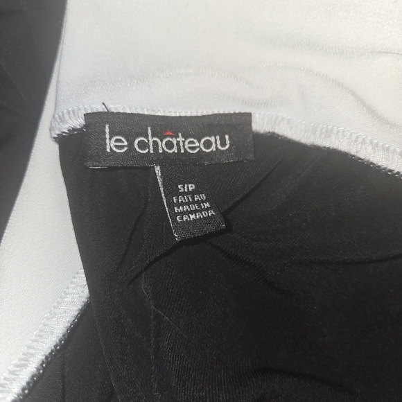 Le Chateau Two-Tone Black and White Midi Dress - Picture 6 of 8